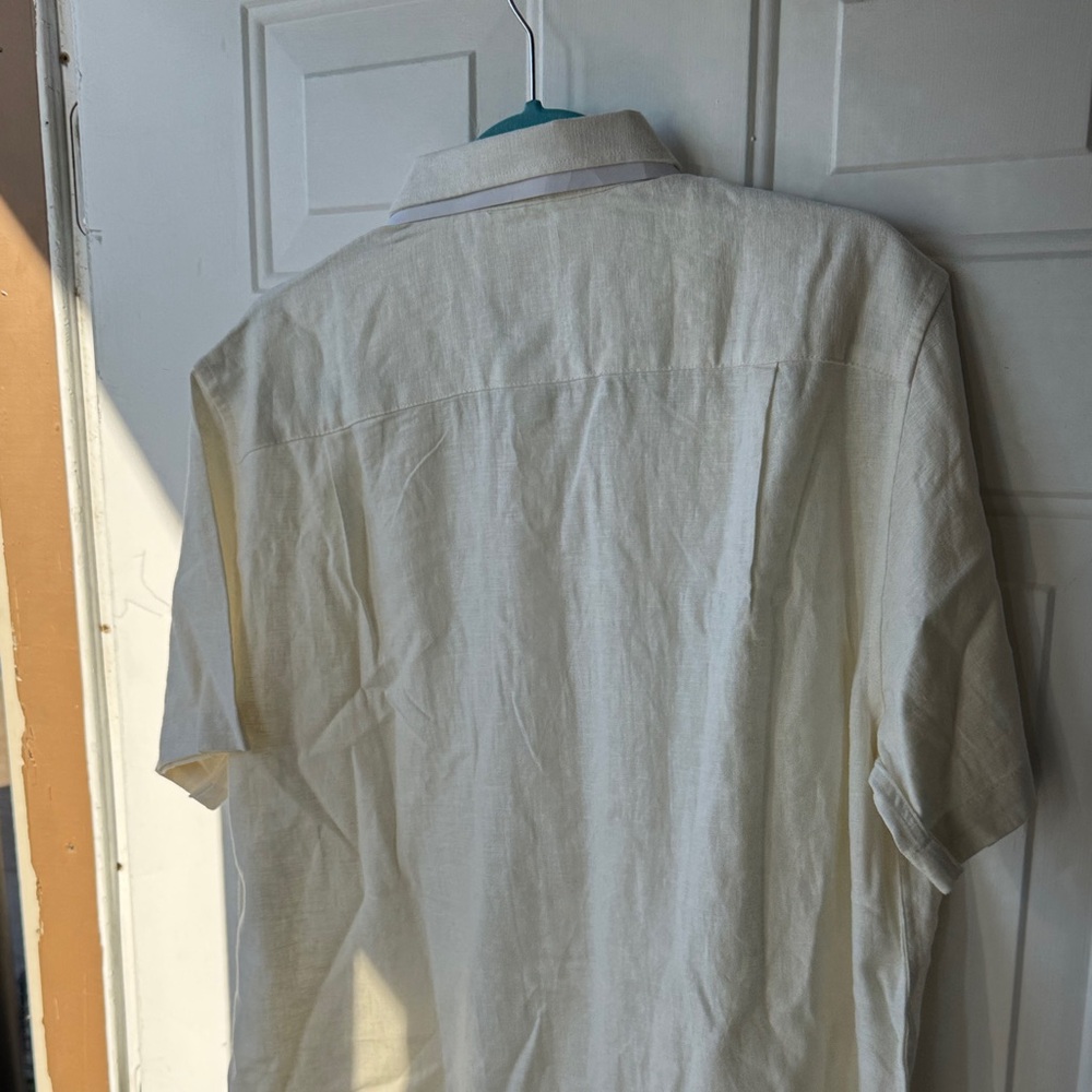 Scotch & Soda Men's Light Cream Button Down Shirt - Picture 6 of 12
